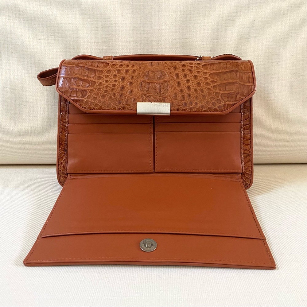 VINTAGE RIVER BRAND GENUINE CROCODILE SKIN CLUTCH/WALLET/HANDBAG, NEW WITH TAG - Picture 7 of 17